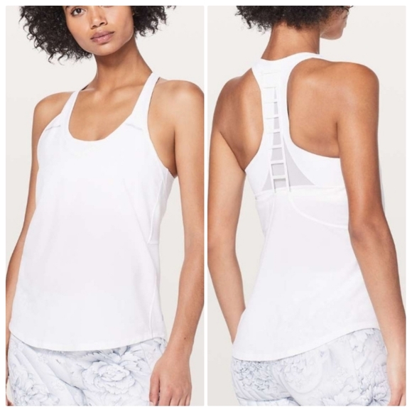 Lululemon Breezy Singlet Tank Top In a Very Light Pink Shade Size Medium no dot - Picture 2 of 13